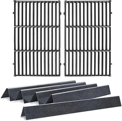 Hongso Replacement Parts for Weber Genesis 300 Series E & S 310 320 330 EP310 EP320 Gas Grills (with Front Control 2011-2016), 19.5 inch Grill Grates 7524 7528, 17.5 inch Flavorizer Bars 7620 7621