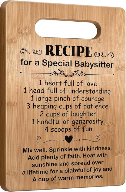 Popular Babysitter Gifts, Cutting Board Gift for Babysitter, Babysitter Appreciation Gift, Thank You Gift for Babysitter Christmas Birthday