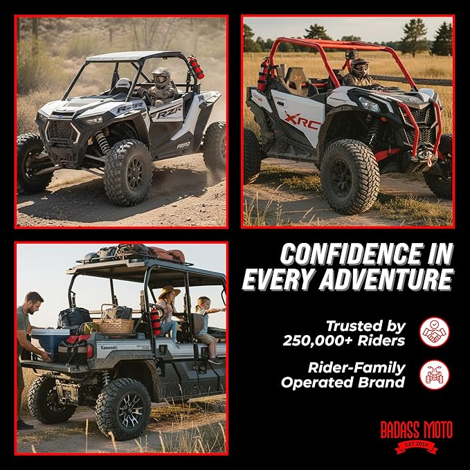 Badass Moto Fire Extinguisher Mount for UTV - Roll Cage Holder, Fits Polaris RZR, Can-Am, Kawasaki, Honda, Yamaha, 1.75"–2.25" Bars, Stainless D-Rings, No Drill, Offroad - UTV/SxS, Black