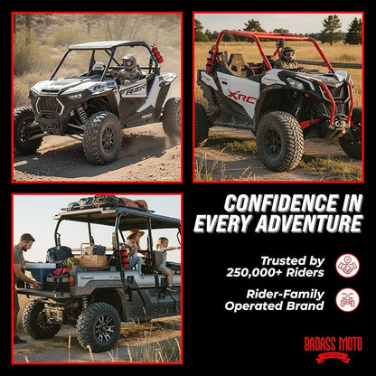 Badass Moto Fire Extinguisher Mount for UTV - Roll Cage Holder, Fits Polaris RZR, Can-Am, Kawasaki, Honda, Yamaha, 1.75"–2.25" Bars, Stainless D-Rings, No Drill, Offroad - UTV/SxS, Black