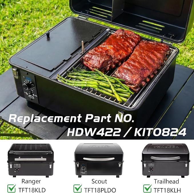 Ranger Grill Grate for Traeger Scout Trailhead Cooking Grates Portable Pellet Smoker Rack TFT18KLD TFT18PLDO TFT18KLH Grid Replacement Parts Accessory Tabletop Stainless Steel BBQ HDW422 KIT0824