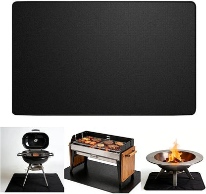 48x30 Inch Reusable Under Grill Mat for Outdoor Grill/Solo Stove/Under Fire Pit,Double-Sided Silicone Fiberglass BBQ Mat,Fireproof/Waterproof Oil-Resistant Protector for Deck Patio Grass