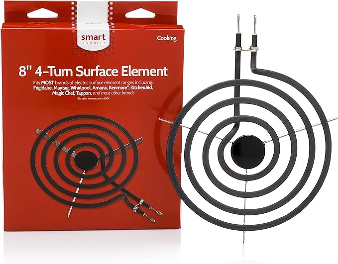 Smart Choice 8-Inch 4-Turn Electric Stove Burner Replacement Surface Element for Electric Coil Oven Ranges, Fits Most