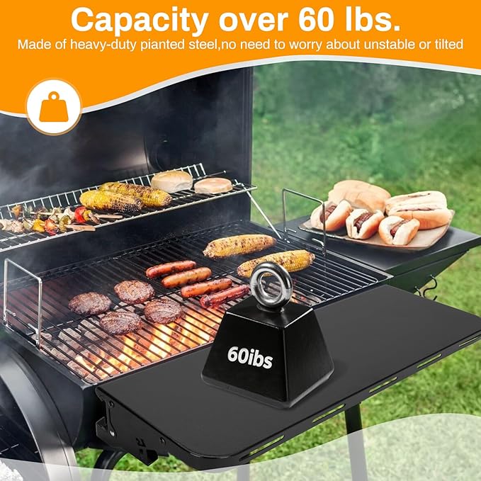 Small Pop-Lock Front Rack for Traeger P.A.L. Series,(26.25" x 10"), Universal Heavy-Duty Steel Grill Shelf, Fit for Traeger Woodridge Pro Accessory