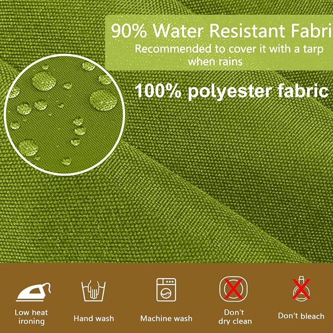 14 Piece Outdoor Patio Cushion Cover Replacement, Waterproof Patio Cushion Covers, Outdoor Furniture Cushion Covers Set for 6 Seat Wicker Rattan Sofa (Grass Green)