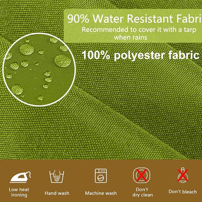 14 Piece Outdoor Patio Cushion Cover Replacement, Waterproof Patio Cushion Covers, Outdoor Furniture Cushion Covers Set for 6 Seat Wicker Rattan Sofa (Grass Green)