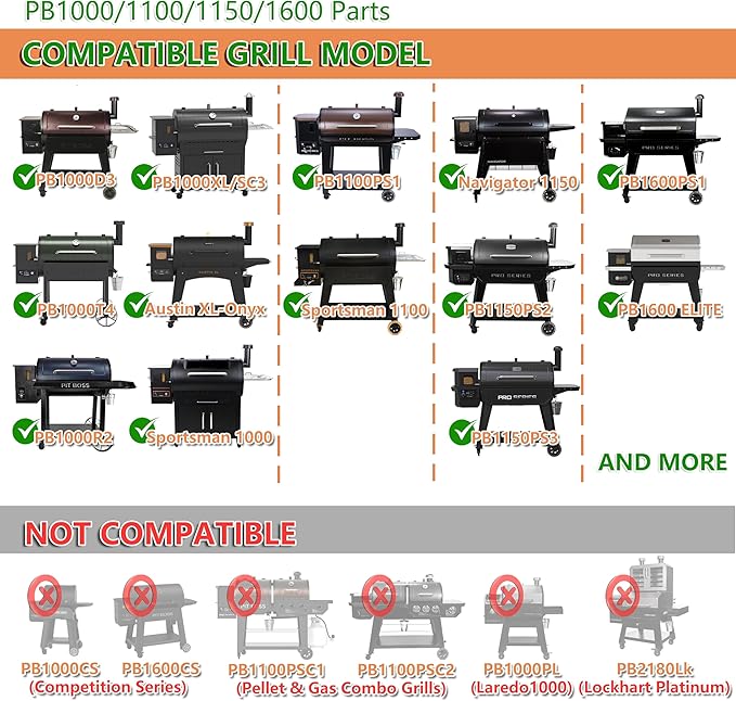 Flame Broiler Main Plate and Slider for Pit Boss Replacement Parts in PB1600, PB1150, PB1100, PB1000 Series, PB1100PS1 - Heat Deflector for Pit Boss Accessories, Pitboss Heat Diffuser for Smoker