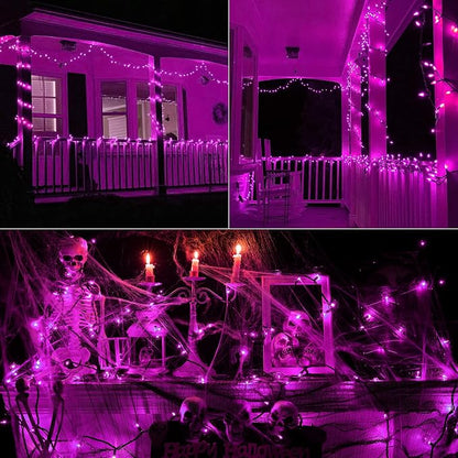 Toodour Purple Halloween Lights, 75ft 300 Count Incandescent String Lights | UL Certified Connectable Mini Bulbs Purple Lights for Home, Garden, Porch, Yard, Patio, Party, Indoor Halloween Decoration