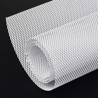 AggAuto Universal 40"x13" Car Grill Mesh 4x8mm Rhombic Hole White | Aluminum Alloy Automotive Grille Insert Bumper, One of the Most Multifunctional Shape Grids 100x33cm