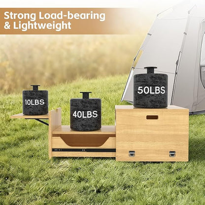 Haddockway Overland Kitchen Slide-Out System,All-in-One Folding Camping Table with Storage Drawer for SUV, Camp Kitchen Box for Outdoor Cooking, Picnic, Overlanding, Travel