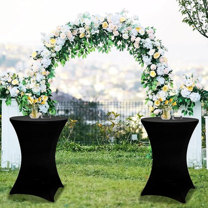 GUAGUA 2 Packs 32in Bar Height Folding Cocktail Tables with Covers | 32inch round bar-height tables with covers for parties, weddings, catering, and portable indoor or outdoor setups.