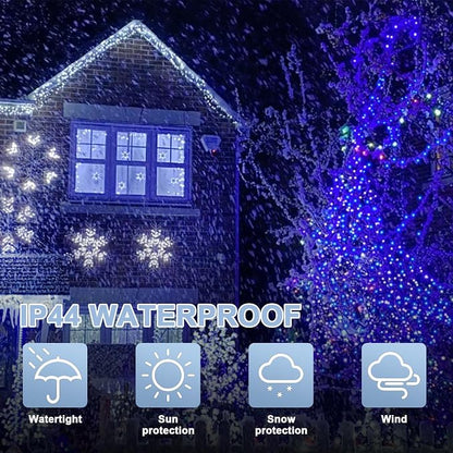33FT 100 LED Blue White String Lights, 16 Modes Plug In Mini Fairy Lights, Waterproof Outdoor Christmas Lights for Hanukkah, July 4th Patriotic Decor, Xmas Tree Garland Bedroom Ocean Party Decoration