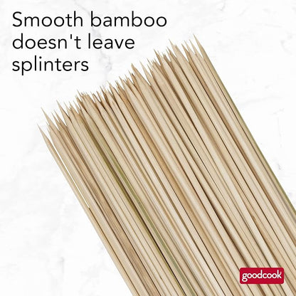 GoodCook Everyday 12-Inch Bamboo Skewers, 100-Count, Wooden Skewers for Grilling, Shish Kabob, BBQ, and Kebabs, Durable Single-Point Ends, Versatile Skewer Sticks for Cooking and Crafts
