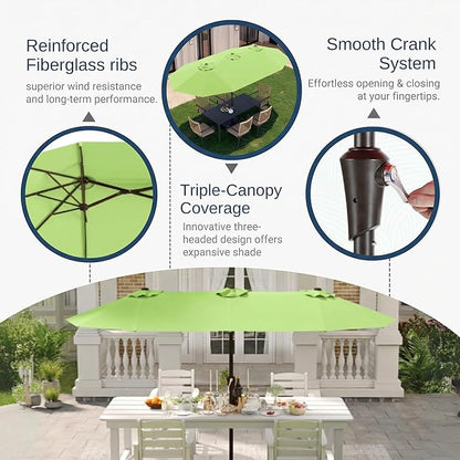 15FT Large Patio Umbrella with Base Included