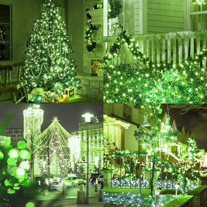 Green Christmas Lights, Green String Lights 25FT 100 Incandescent Bulbs with Green Wire for Christmas Tree, Garland, Indoor & Outdoor St Patricks Day Decoration
