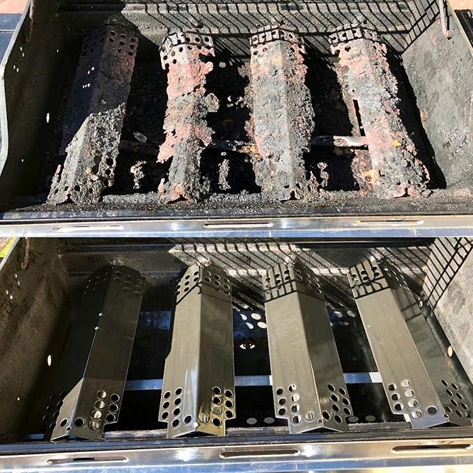 Yiming Grill Replacement Parts for Charbroil 463436215, 463436214, 463439915, 463436213, 463439914 Grill Models. Grill Burner Tubes, Heat Plate Shields, Carryover Tubes, and Grill Igniter Kit.