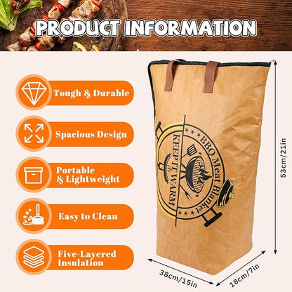 BBQ Blanket for Resting Meat - Insulated Brisket Blanket, Reusable Smoker Grilling Meat Resting Bag for Large Brisket Beef Pork Shoulders Turkeys, for Dad Father Daddy