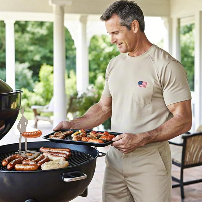 8 PCS Funny Hot Dog Holder for Grilling-Portable Hot Dog Roaster-Reusable Stainless Steel Hotdog and Sausage Stand-Funny Birthday Gifts for Men-BBQ Grill Accessories