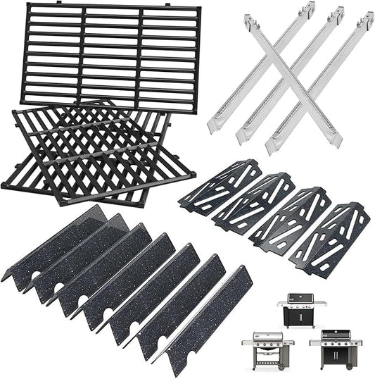 GS4 Genesis II Grill Parts for Weber 4-Burner Genesis II/II LX 400 SER Grill Accessories Genesis 400 (2022 Y) Replacement for Weber Flavorizer Bars 66033,Grates 66097,Heat Deflector 66686&Burner 67490