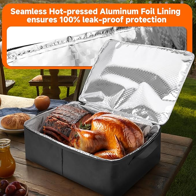 Xxerciz BBQ Blanket for Resting Meat, Insulated Meat Resting Bag with Wide Mouth, Large Leak-Proof Reusable BBQ Accessories Bag for Brisket, Pork, Turkey Meat Warmer for Men, Grilling