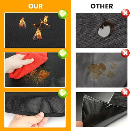 36" Fire Pit Mat for Solo Stove Bonfire, Double Sided Round Fireproof Under Grill Mat, Reusable Outdoor Grill Deck Protector for Solo Stove Accessories, Easy to Clean