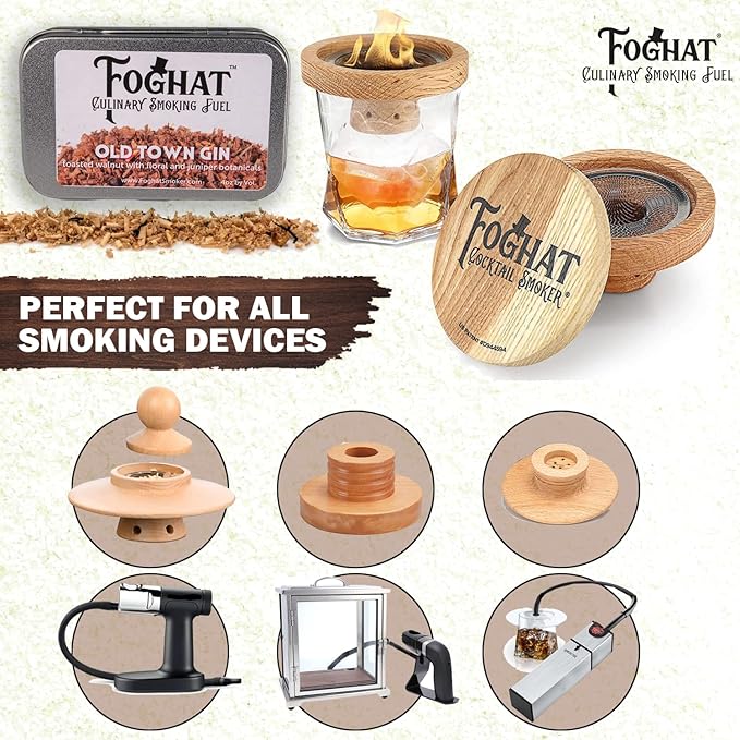 Cocktail Smoker Wood Chips - 4oz Walnut & Juniper Botanicals Shavings for Smoker, Whiskey & Drink Infuser Kit - Culinary Wooden Smoking Chips for Cocktail Smoke Gun & Drink Smokers
