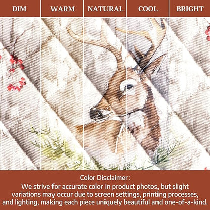 Maison d' Hermine 100% Cotton Oven Mitt & Pot Holder Set (7.5"x13" & 8"x8") Heat Resistant BBQ Cooking Gloves with Loop for Thanksgiving Christmas Decorations Handling Hot Pans (Mountain Life)