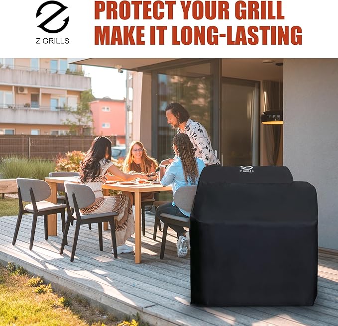 Z Grills Pellet Grill Cover 43 Inch | Official Genuine | Upgraded 600D Polyester Fabric, Heavy Duty, Waterproof, Weather Resistant Full Length Grill Cover for 7052B Pellet Smoker