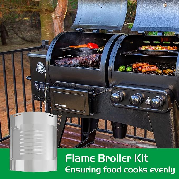 Flame Broiler Kit for Pit Boss PB1100PSC2 PB1230 Pellet Gas Combo Grills 1230 1230CC Lexington Sportsman Replacement Parts Pitboss Diffuser Heat Deflector Plate Smoker BBQ Accessories