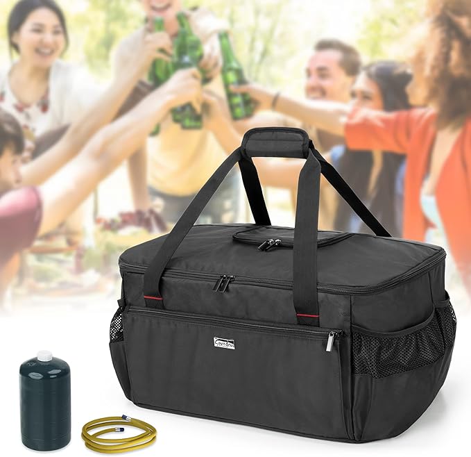 samdew Outdoor Grill Cover Compatible with Weber 121020 Go-Anywhere Charcoal Grill, Portable Grill Storage Carry Bag Compatible with Weber 1141001 Go-Anywhere Gas Grill, Bag Only (Patented Design)