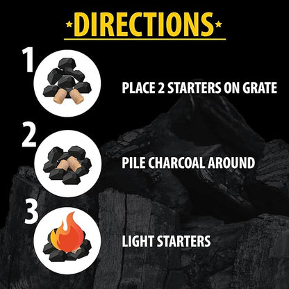 FOGO Premium Hardwood Lump Charcoal, Natural Large Sized Lump Charcoal, 17.6 Pound Bag and FOGO Fogostarters Natural Fire Starters, 30 Count Box, Bundle