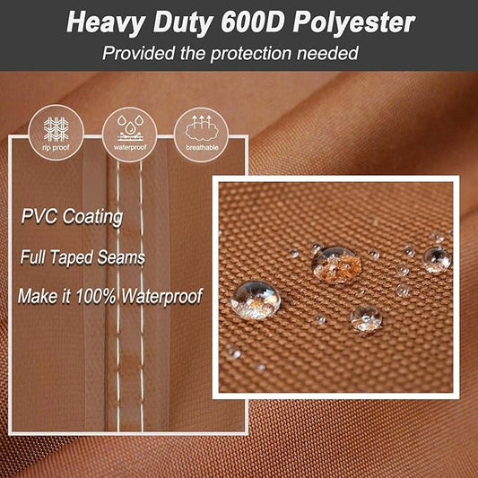 NetttyPro Smoker Cover for Outside Electric Masterbuilt Smoker 30 inch, Outdoor Waterproof Heavy Duty Square Vertical Small Grill Cover, 19" W x 18" D x 33" H, Brown