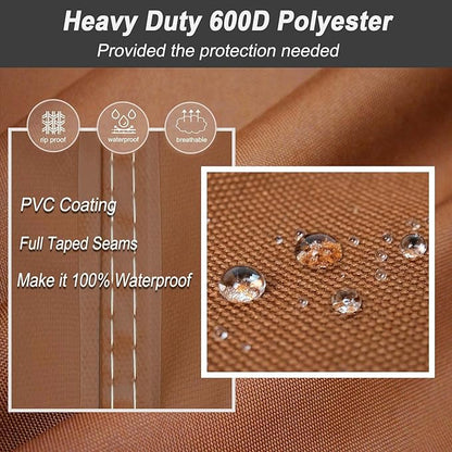 NettyPro Grill Cover for Outdoor Small Grill 32 Inch Waterproof Heavy Duty | 2 Burner Gas BBQ Cover for Outside, UV Protection, Windproof Strap, Air Vent, Fits Weber, Char-Broil, Brinkmann Barbecue