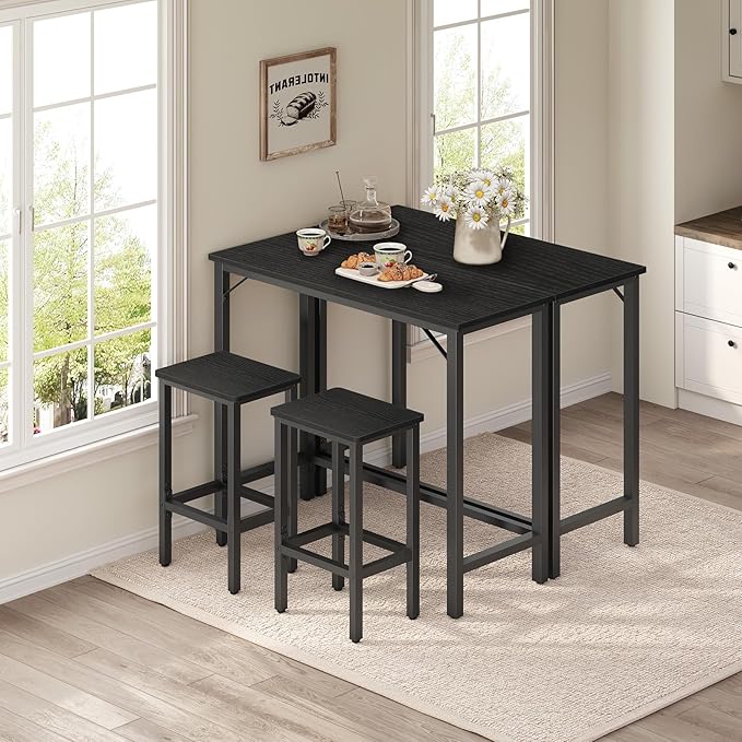 MAHANCRIS Narrow Bar Table, 63-Inch Pub Table for Dining Room, Counter Bar Tables with Sturdy Metal Frame, Connectable Bar Table, Multifunctional Console Table, Black BTBK1601