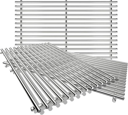 QuliMetal SUS304 9MM Grill Grates for Weber Genesis II E-410/E-415/E-435, Grill Parts for Genesis II/LX E-440 Series Gas Grills, 304 Stainless Steel Grill Grates Parts for Weber GS4 66089 66097
