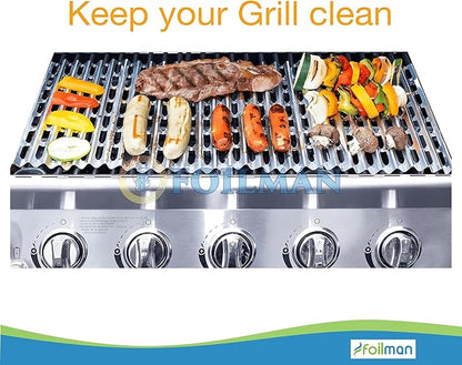 Clean Grill BBQ Disposable Aluminum Liners | 12 x 20 inch/Disposable Grill Grates - 8-Pack & 12-Pack (8)