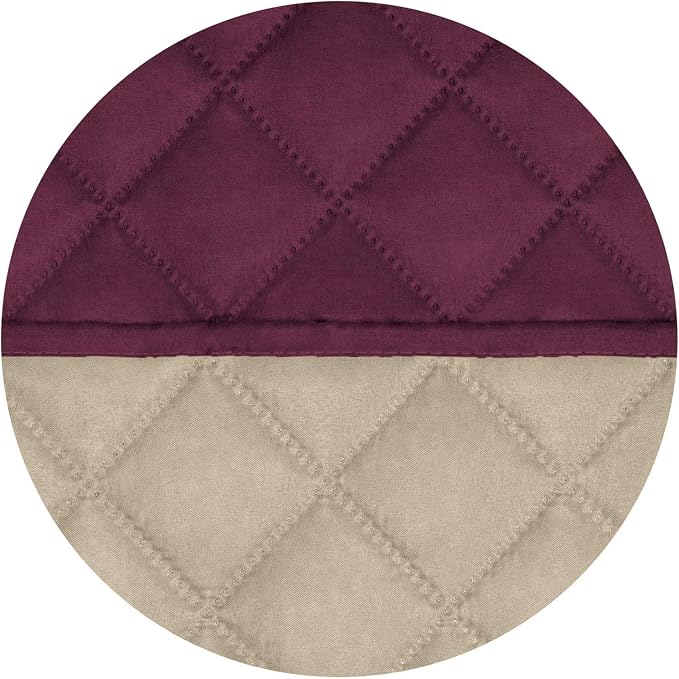 PureFit Reversible Quilted Couch Covers for Dogs Sofa Cover 4 Seater 88" | Wine/Beige, Water Resistant Couch Protector, Washable Pet Couch Cover with Non Slip and Elastic Straps For Kids