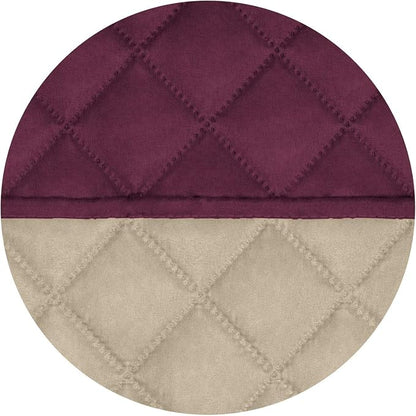 PureFit Reversible Quilted Couch Covers for Dogs Sofa Cover 4 Seater 88" | Wine/Beige, Water Resistant Couch Protector, Washable Pet Couch Cover with Non Slip and Elastic Straps For Kids