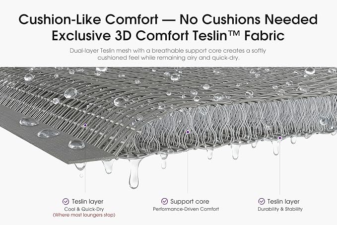 PURPLE LEAF Outdoor Chair Chaise Lounge Sun Lounges Aluminum Poolside Adjustable Reclining Patio Set of 2 Moon Basalt