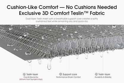 PURPLE LEAF Outdoor Chair Chaise Lounge Sun Lounges Aluminum Poolside Adjustable Reclining Patio Set of 2 Moon Basalt