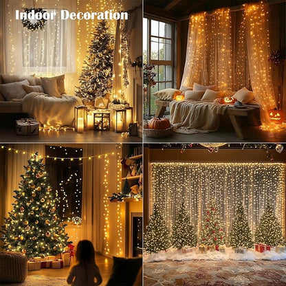 Fairy Lights Plug in,660FT 2000LEDs Waterproof Led String Lights,8 Modes Remote Twinkle Light for Outdoor Indoor Christmas Wedding Birthday Garden Party Decorations,Silver Wire,Warm White