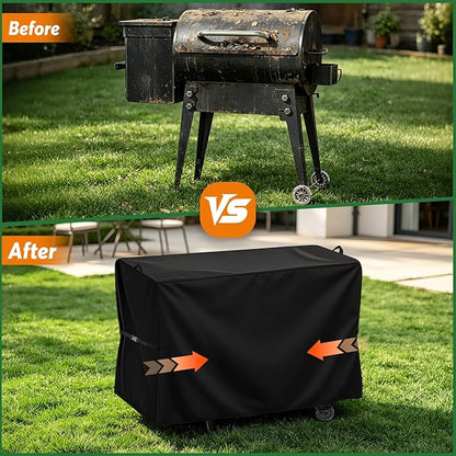 Charcoal Grills Cover for 456 SQ Portable Electric Wood Pellet Grill, Waterproof Outdoor Grill Cover BBQ Grill Cover Barbeque Grill Cover (Cover Only) - 39" L×22" W×32" H, Black