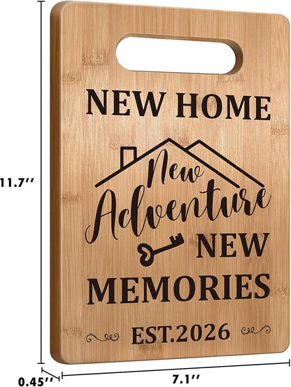 Housewarming Gift for New House Homeowner, House Warming Gifts New Home 2026 Cutting Board Gift, First Home Gift for Neighbor, Realtor Closing Gifts for Home Buyers New Home New Adventure New Memories