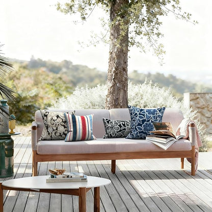 LVTXIII 2 Pack Outdoor Pillow Covers ONLY 18x18 Inch, Water-Repellent Square Decorative Cushion Covers for Patio Furniture, Garden, Sofa, Paisley Black
