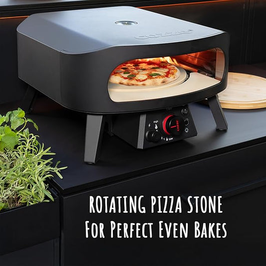 Cozze 17" Gas Pizza Oven with Rotating Pizza Stone for Easy Restaurant-Style Pizza at Home – Triple Burner, Built-In Thermometer, Fast 15-Min Preheat, Portable Outdoor Pizza Oven | Built-In Thermometer | Fast 15-Min Preheat | Restaurant-Style Pizza | P...