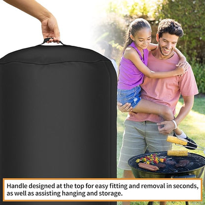 NEXCOVER Kettle Grill Cover | 26.5 Inch Charcoal BBQ Cover, Round Barbecue Cover, Fade & UV Resistant Small Smoker Cover, Waterproof Heavy Duty Cover, Compatible for Weber 22" Charcoal Grill