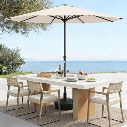 AreShark 12 FT Patio Umbrella for Outdoor, Outdoor Table Umbrella with Crank, Outdoor Patio Umbrellas with 8 Sturdy Ribs, Patio Umbrellas for Market, Garden, Pool (Cream White)