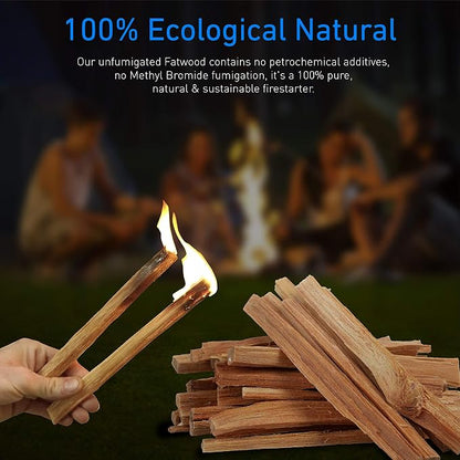 Eco-Stix Fatwood Fire Starter Kindling Firewood Sticks Bulk Packaged Firestarters 100% All Natural Resin Ocote Pine 10 Lbs