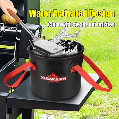 XUDAKAIXIN Grill Brush Bristle Free,Unique Steel Fibers Pad [Safe & Efficient] Perfect for Any Grill/Flat Tops Griddles,Safe Grill Cleaner for Outdoor Grill,Gifts for Men/Dad