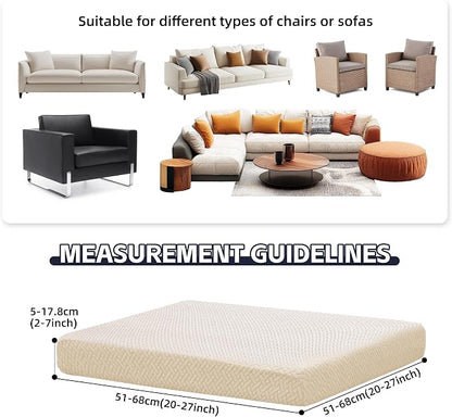 8Pcs Patio Cushion Covers, Outdoor Stretch Cushion Covers, Washable | Stretch Fit, Replacement, Washable and Reusable Furniture Protectors, Fits most patio furniture cushion covers, Cover Only